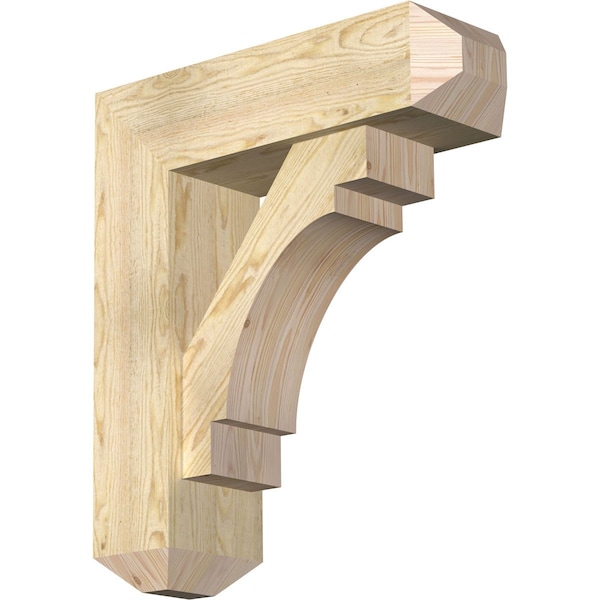 Ekena Millwork Merced Craftsman Rough Sawn Bracket w/ Offset Brace, Douglas Fir, 8"W x 26"D x 30"H BKT0806X26X30MRC04RDF - main